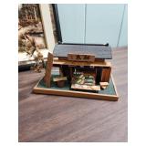 Vintage Landscape Art from Japan - two small houses and a 3-D framed art