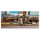 Vintage Landscape Art from Japan - two small houses and a 3-D framed art