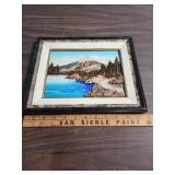 Vintage Landscape Art from Japan - two small houses and a 3-D framed art