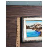 Vintage Landscape Art from Japan - two small houses and a 3-D framed art