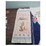 Vintage Japanese Linens / Runners and a small Japanese matted Art Print