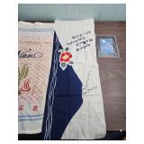 Vintage Japanese Linens / Runners and a small Japanese matted Art Print