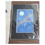 Vintage Japanese Linens / Runners and a small Japanese matted Art Print