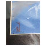 Vintage Japanese Linens / Runners and a small Japanese matted Art Print