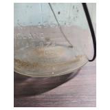 Early 1900s Stoneware Bottle and Glass Storage Jar