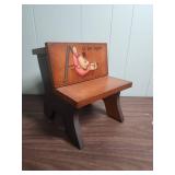 Vintage Hand Painted "A is for Apple" Doll Bench