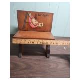 Vintage Hand Painted "A is for Apple" Doll Bench