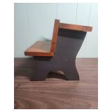 Vintage Hand Painted "A is for Apple" Doll Bench