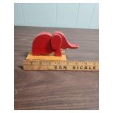 Red Wooden Elephant Pull Toy