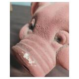 Large Terracotta Pig Bank and White Ceramic Piggy Bank with floral motif