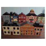 8 piece Hand-Painted Wooden Village Display Set