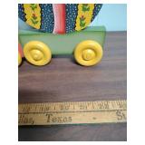 Easter Wooden Train Set and a Woven Basket