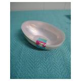 White Plastic Shell-Shaped Easter Egg Containers and a large plastic easter egg