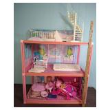 1980s Barbie Dream House with Accessories - 28"W x 13"D x 28"H