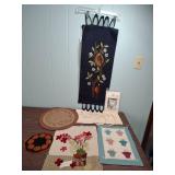 Handcrafted Applique, Quilted, and Embroidered Items, includes a Felted Wool runner/medallion