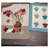 Handcrafted Applique, Quilted, and Embroidered Items, includes a Felted Wool runner/medallion