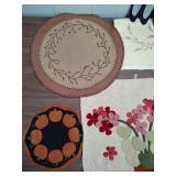 Handcrafted Applique, Quilted, and Embroidered Items, includes a Felted Wool runner/medallion