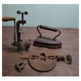 Vintage Cast Iron - Meat Grinder, Iron, and the Adam