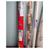 Assortment of Mixed Occasion and Holiday Gift Wrap - rolls and sheets