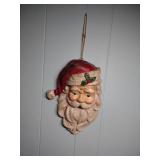 Vintage Paper Mache Santa Claus Wall Decoration c1960s?  good condition