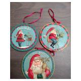 Santa themed Christmas Ornament Collection and a small ceramic Santa planter