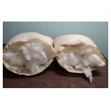 Two bags of poly-fill pillow stuffing