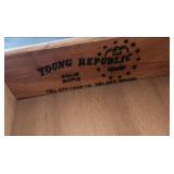 Vintage Young Reuplic Traditional Maple Coffee Table with Glass Top 46W x 20D x 16H - Excellent Condition - very little if any finish wear