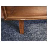 Large Wood Mirror with dresser mounts from Willard Mirrors - 46 1/4" W x 34.5" H. Remove the mounts and use it as a wall mirror!  Very good condition, minor scratches on edge of frame