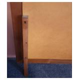 Large Wood Mirror with dresser mounts from Willard Mirrors - 46 1/4" W x 34.5" H. Remove the mounts and use it as a wall mirror!  Very good condition, minor scratches on edge of frame