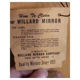 Large Wood Mirror with dresser mounts from Willard Mirrors - 46 1/4" W x 34.5" H. Remove the mounts and use it as a wall mirror!  Very good condition, minor scratches on edge of frame