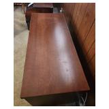 Mission Style Wood Media Cabinet / TV Stand with glass doors with Pull-out Storage for discs.  50"W x 21"D x 24"H.  Very sturdy / heavy