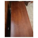 Mission Style Wood Media Cabinet / TV Stand with glass doors with Pull-out Storage for discs.  50"W x 21"D x 24"H.  Very sturdy / heavy