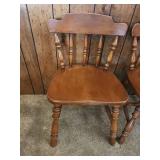 2 Vintage Solid Wood Dining Chairs - Very good condition, sturdy. Only a few minor scratches.  17.5"W x 16.75" D x 29 5"H. Seat height 17"