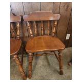 2 Vintage Solid Wood Dining Chairs - Very good condition, sturdy. Only a few minor scratches.  17.5"W x 16.75" D x 29 5"H. Seat height 17"
