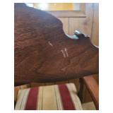 Vintage Victorian Walnut Armchair with Striped Upholstery 21"W x 19"D x 38.25"H. Seat height 19".  Very good condition, sturdy