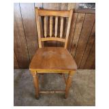 Vintage Wood Counter Height Bar Stool 18.5"W x 18.5"D x 42"H. Seat height 24" - Good condition, needs a good cleaning.
