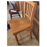 Vintage Wood Counter Height Bar Stool 18.5"W x 18.5"D x 42"H. Seat height 24" - Good condition, needs a good cleaning.