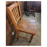 Vintage Wood Counter Height Bar Stool 18.5"W x 18.5"D x 42"H. Seat height 24" - Good condition, needs a good cleaning.