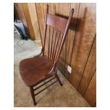 Antique Early American Arrow Back Chair 16.5"W x 18"D x 40"H. Seat height 17" Has split down middle of chair, chair is still sturdy and can be sat in