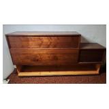 Mid Century Modern Hand made Stepped Stereo Storage Cabinet. Center hinged compartment is stuck and doesn