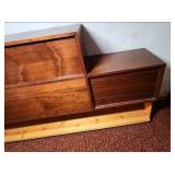 Mid Century Modern Hand made Stepped Stereo Storage Cabinet. Center hinged compartment is stuck and doesn