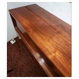 Mid Century Modern Hand made Stepped Stereo Storage Cabinet. Center hinged compartment is stuck and doesn