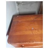 Vintage 5-Drawer Solid Wood Chest of Drawer.  24"W x 15.75"D x 42"H. Has lost integrity, wiggles when moved, would need repair.