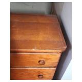 Vintage 5-Drawer Solid Wood Chest of Drawer.  24"W x 15.75"D x 42"H. Has lost integrity, wiggles when moved, would need repair.