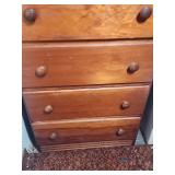 Vintage 5-Drawer Solid Wood Chest of Drawer.  24"W x 15.75"D x 42"H. Has lost integrity, wiggles when moved, would need repair.