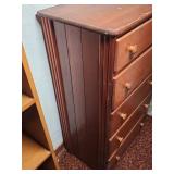 Vintage 5-Drawer Solid Wood Chest of Drawer.  24"W x 15.75"D x 42"H. Has lost integrity, wiggles when moved, would need repair.
