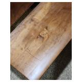 Antique American School Desk with Cast Iron Base and folding front chair. 22"W x 28"D x 30"H. Seat height 15". Desk height 26". Has finish wear and markings on the wood.