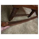 Vintage carved back Wood Rocking Chair - Broken needs repair, see description -  20.5" W x 29" D x 39"H . Seat height 17"H