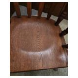 Vintage carved back Wood Rocking Chair - Broken needs repair, see description -  20.5" W x 29" D x 39"H . Seat height 17"H