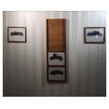 Classic Chevrolet Evolution Wall Art Collection. Whole unit measures 11.5" W x 36"H. Each picture measures 8.5" W x 10.5" H. Can pull them out and rearrange the order of them!